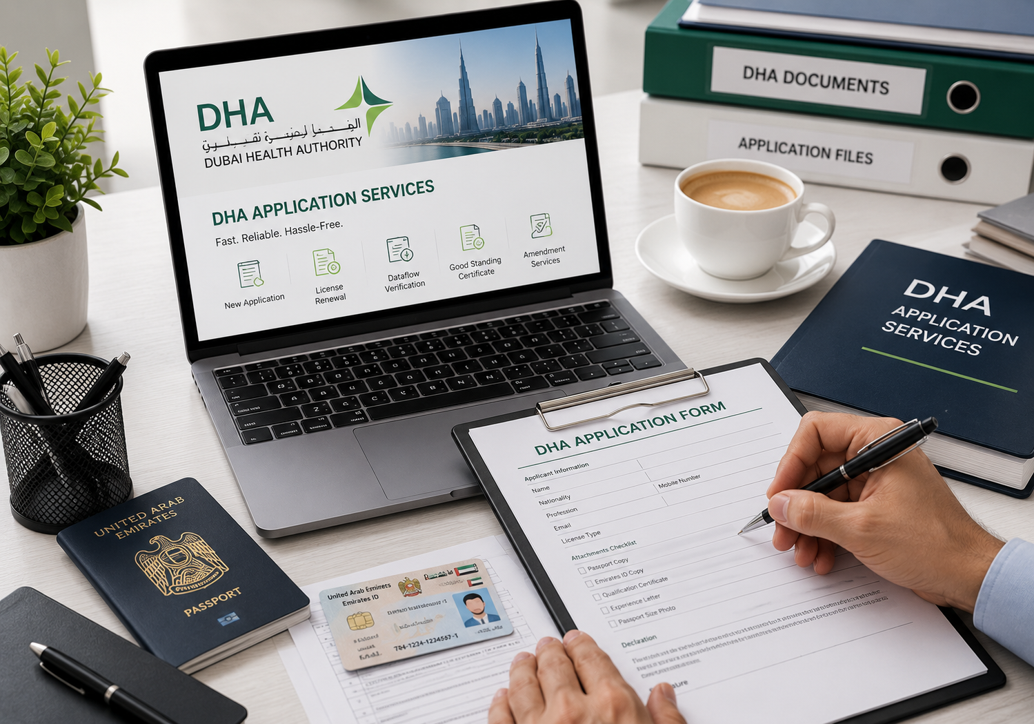 Replaceable reference visual for DHA Application Services Dubai